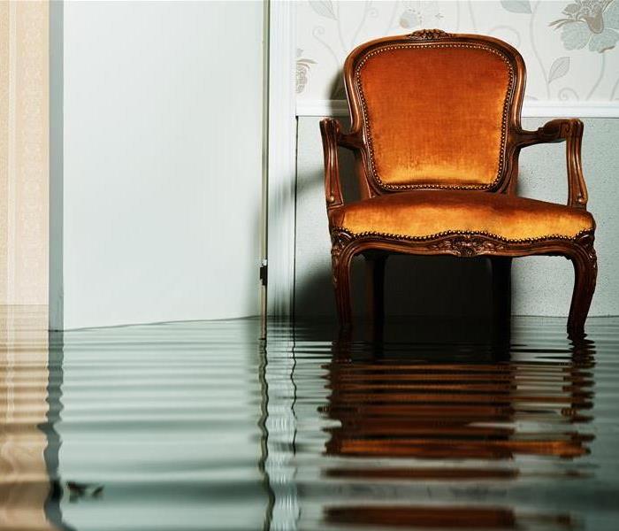Flooded  chair inside the house